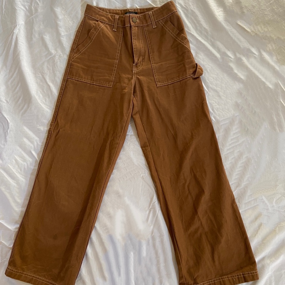 Wide leg orange pants